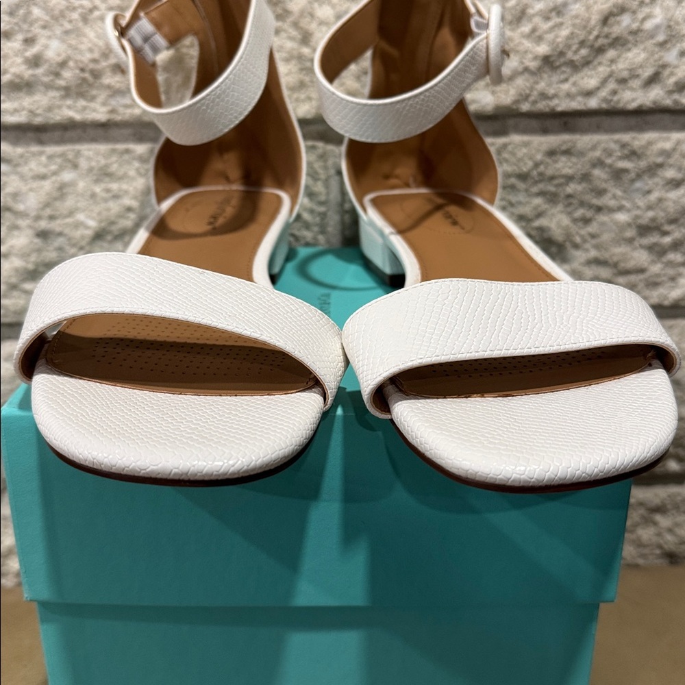White Ankle Strap Sandals - Picture 3 of 6